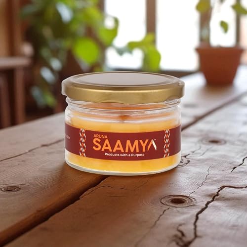 Image of ArunaSAAMYA Handcrafted Vanilla Scented Jar Candle I Refreshing Fragrance(Vanilla Serenade) I Pack of 1 I 120 GMS I Upto 40 Hours Burn Time