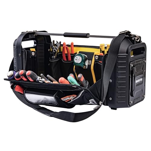 MARUTAI 24'' Large Tool Tote Bag, Open Top Tool Bag, 29 Pocket Heavy Duty Waterproof Tool Organizer, for Mechanics, Electricians