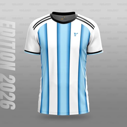 Image of YOURJERSEY Football World Cup 2026 Football Jersey All Team Jersey Custom Name & Number Print | Fan Personalised T-Shirt Sizes for Kids 2Y to Adults 4XL
