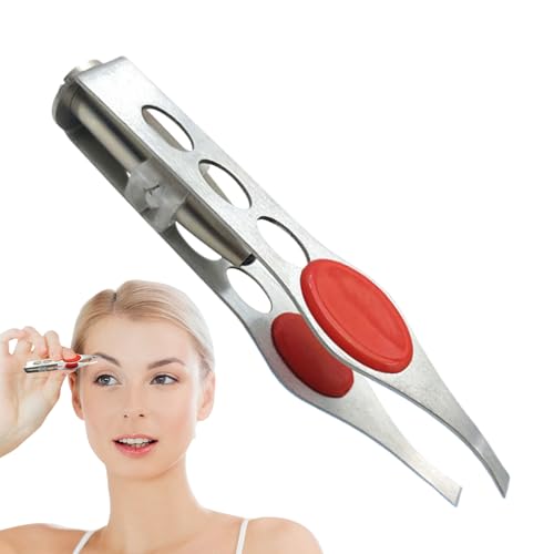 Pinzas LED - Pinzas de acero inoxidable cejas, herramienta antideslizante de depilación de pestañas | Diseño compacto de precisión, damas afeitado, viaje al aire libre kit portátil para