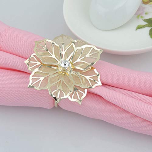 TOPBATHY 6 peças de anéis de guardanapo de fivelas de serviço Porta-fivelas Flor de strass Decoraçõe