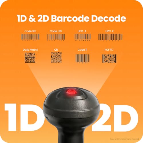 Image of Helett HT20Lite Wireless 2D & 1D Barcode Scanner | QR Code Reader | 2.4GHz Wireless & USB Wired | Rechargeable | Auto Scan & Built-in Light | for POS, Warehouse, Retail | ABS Body | 1-Year Warranty