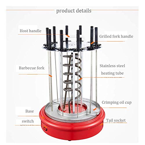YFGQBCP 1350W Rotisserie Grill Backofen - Rotating Vertikal Grill - Aufsatz- Elektro BBQ Grill - Kabob-Maschine mit 360… – Bild 3