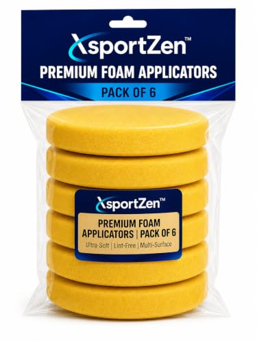 Image of Foam Applicator Pads for Car & Bike - Soft Microfiber Wax Polish Sponge, Scratch-Free Detailing Pad for Car Interior & Exterior, Tyre Dressing, Dashboard Polish (6, Yellow)