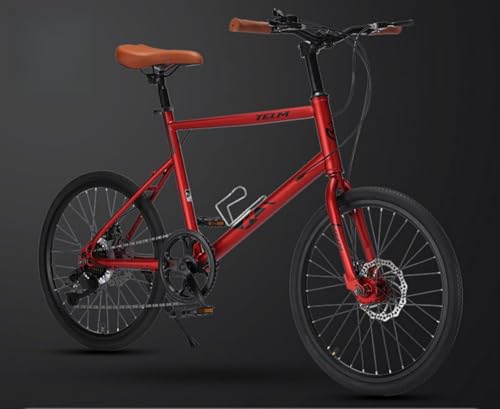 Dazzix20インチ自転車 ミニべロ 小径車BMX フリースタイルBMXバイク軽量 持ち運び 耐荷重120kg サドル高さ調整可能 ブレーキ感度 小径車 防滑タイヤ 高炭素鋼フレーム 男女兼用 大人 子供用 子供 初心者 通学 街乗り (16速,レッド/