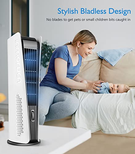 Conbola Portable Tower Fan, Oscillating 10000Mah Battery Operated Fan Rechargeable Standing Floor Fan With Led Light 16 Inch Small Personal Quiet Table Fans For Bedroom, Home, Office, Camping, Travel #TOP5