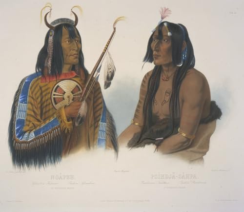 Lienzo de indios americanos de Karl Bodmer, pintura mural de 60x90cm