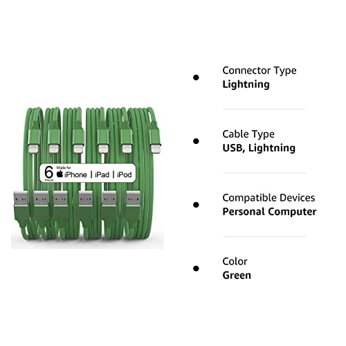 6Pack [Apple Mfi Certified] Iphone Charger - 3/3/6/6/6/10 Ft Lightning Cable Nylon Braided Fast Charging Data Sync Cord Compatible Iphone 14 Pro/13 Pro/12Pro Max/12/11 Pro Max/11/Xs #TOP7