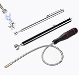 3 Stück Stabmagnet Teleskopstab，Teleskopmagnet Stabmagnet Extra Stark，Flexible Rmagnetheber Greifer,Magnet Stift Teleskop (1.5LB 3LB 5LB)