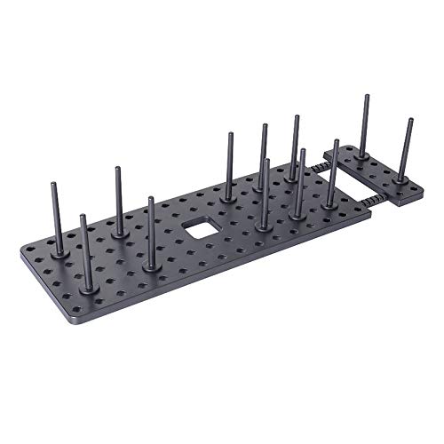 QKFON Organizador de cajones de cocina expandible con almohadilla antideslizante inferior y 12 clavijas para guardar vowls, servir, ollas, tapas de 54 x 15 cm