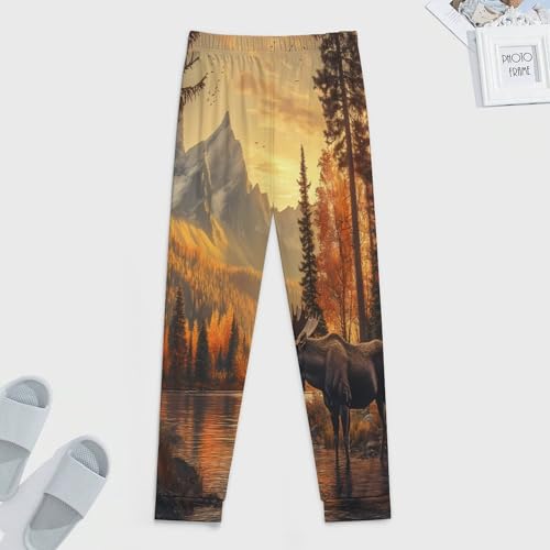 Moose in The River Men's Pajamas Pants Lightweight Sleep Lounge Pant Pjs Bottoms Casual Sleepwear4