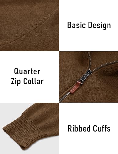 Image of MAGCOMSEN Men's Quarter Zip Pullover Lightweight Mock Neck Polo Sweater Long Sleeve Warm Fall Winter Pullover Sweaters