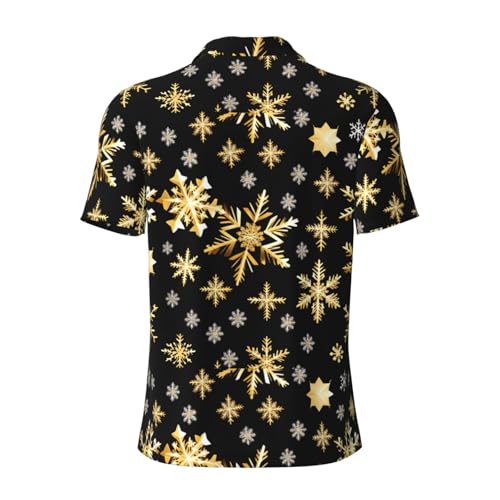 Polo manches courtes homme imprimé flocon or col classique