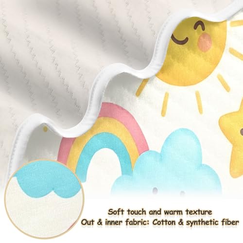 Burbuja Cute Pastel Suns Cloud Baby Blanket for Boys Girls, Nursery Soft Warm Swaddling Receiving Baby Blankets, 30x40 in Toddler Blanket2