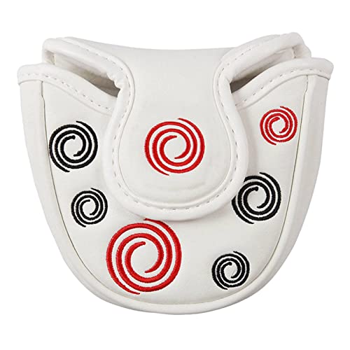 ヤッチンヘッドカバー セット ホワイト 1W 3W 5w UT マレット 3点セット ホワイト/カラーライン ゴルフヘッドカバー 1/FW/UT