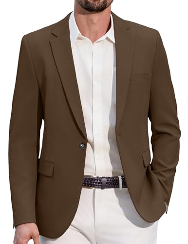 COOFANDY Men Slim Fit Blazer One Button Suit Jacket Lightweight Sport Coats