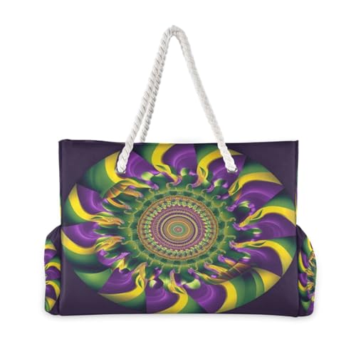 Carnival (1) Beach Bag & Travel Tote Bag Large Sandproof with Zipper Closure, Wet Pouch for Swim Gym Travel, Lightweight Foldable Outdoor Bag2