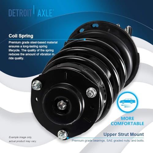 Image of Detroit Axle - 8pc Front Steering Knuckles Kit for Toyota Camry 2007 2008 2009, Steering Knuckles w /Wheel Hubs Front Rear Coil Spring Struts Replacement Ready Struts Shocks Assembly