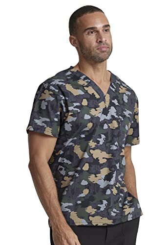 Image of Dickies EDS Signature Scrubs for Women and Scrubs for Men, Unisex One Pocket V-Neck Top in Soft Brushed Poplin 83706