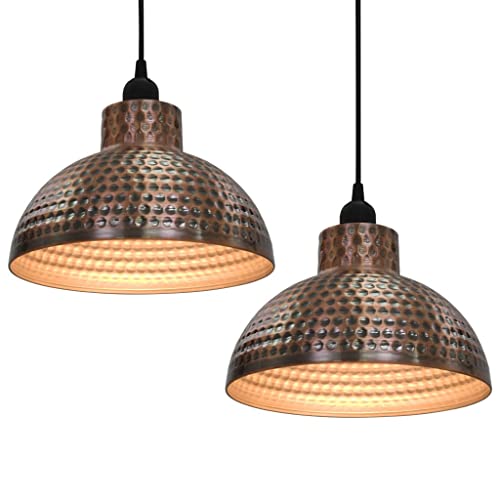 VidaXL 2x Hängeleuchten Metall Kupfer - Pendellampen, E27, Für Deckenmontage