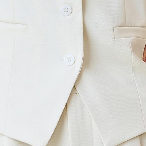 YUNCLOS Womens 2 Piece Outfits Sleeveless Suit Vest and Wide Leg Pants Business Casual Blazer Sets3