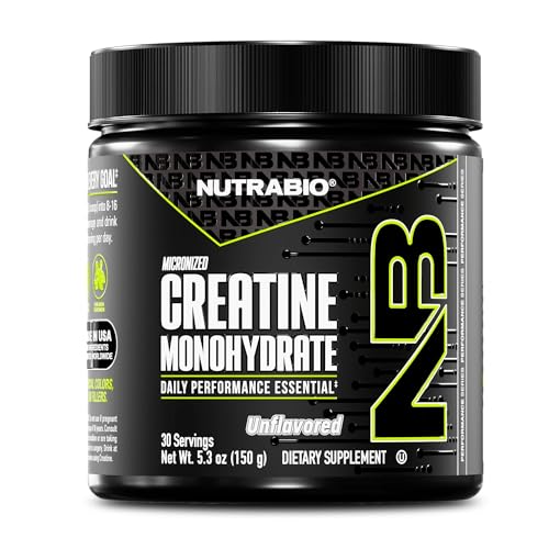Image of NutraBio Pure Micronized Creatine Monohydrate Powder Supplement, Unflavored, (150 g) - Supports Bulk Muscle Energy, Recovery, and Strength - HPLC Tested Creatine Powder Supplement for Men and Women