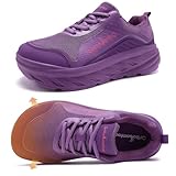 Women's Orthopedic Diabetic Wide Toe Box Walking Shoes: Plantar Fasciitis Arch Support Ankle Pain Relief Neuropathy Orthotic Road Running Shoes, Stylish Casual Travel Work Sneakers Purple Size 9.5