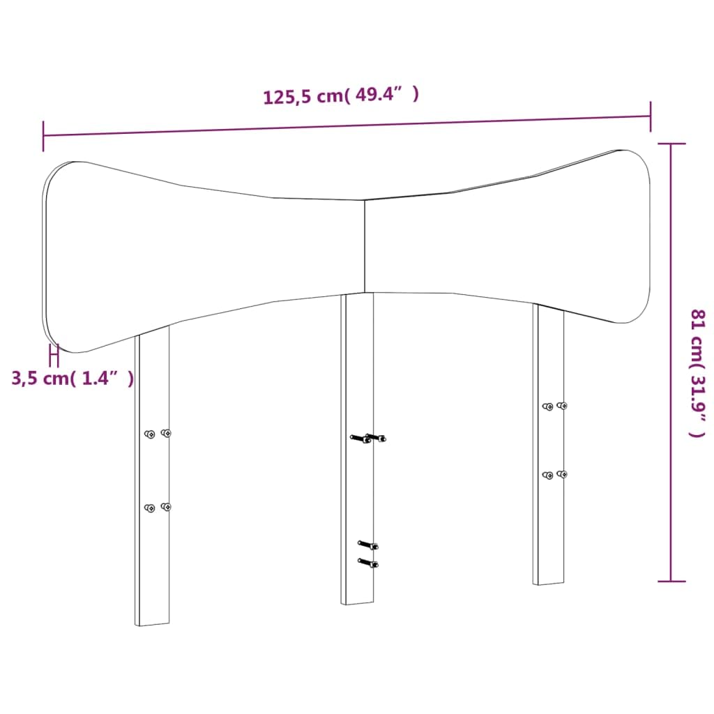 vidaXL Tête de lit 120 cm Bois Massif de pin