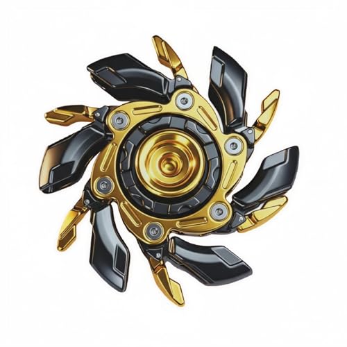 Metal Fidget Spinner for Adults and Teens Open Armor EDC Desk Toy with Smooth Bearing Spin Alloy Hand Spinner for Office Study Travel and Daily Carry Black Gold