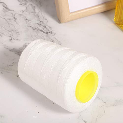 Hilo para máquina de coser 8000 yardas poliéster blanco miniatura 5
