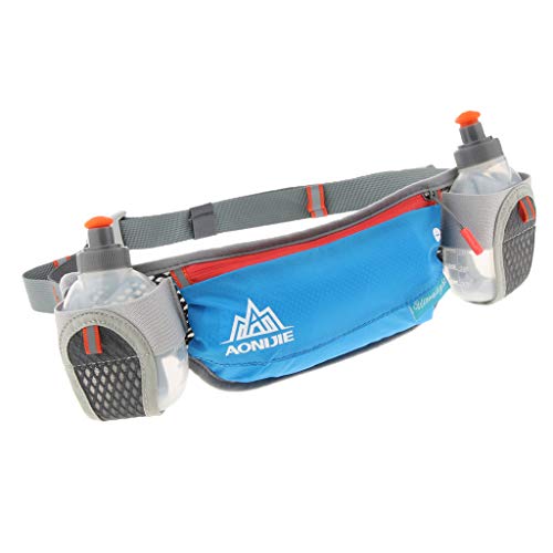 T TOOYFUL Marsupio da Esterno in Nylon Sportivo Unisex per Esterno con 2 Paioli - Blu, 37 x 12,5 cm