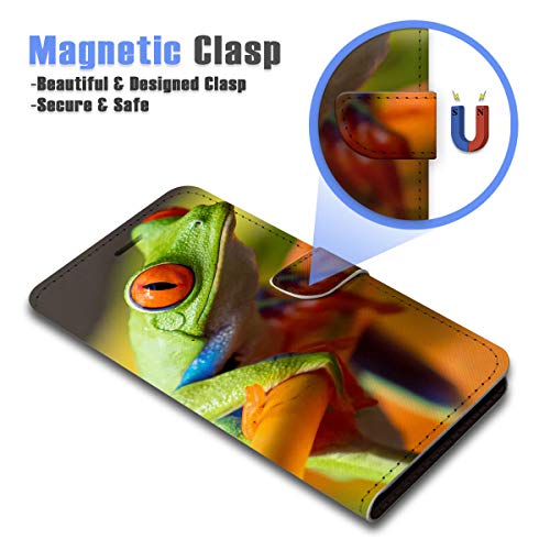 For Samsung S9, Galaxy S9, Designed Flip Wallet Phone Case Cover, A23172 Green Frog 23172 #TOP3