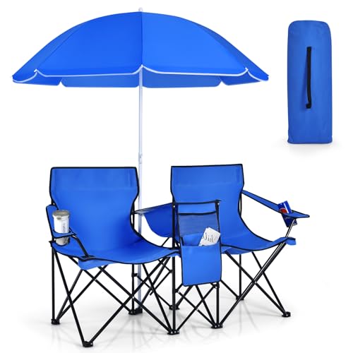 KOTEK Double Camping Chair with Umbrella