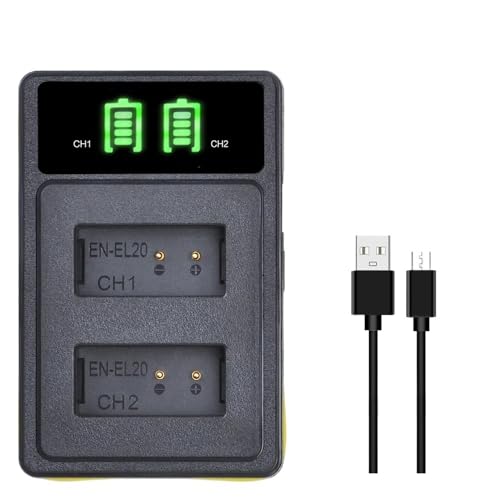 Cargador EN-EL20a con puerto USB y Tipo C dual para Nikon Coolpix