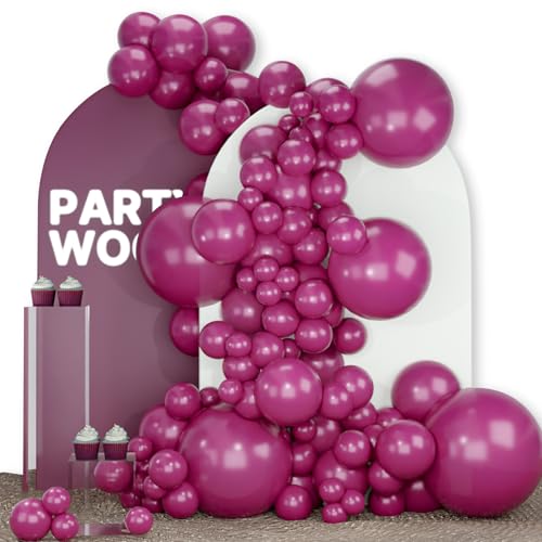 Image of PartyWoo Dark Purple Balloons 140pcs Different Sizes Pack of 18 12 10 5 Inch Dusty Plum Royal Purple Boho Neutral Balloon Arch Kit for Baby Shower Butterfly Birthday Party Decorations Purple-F13