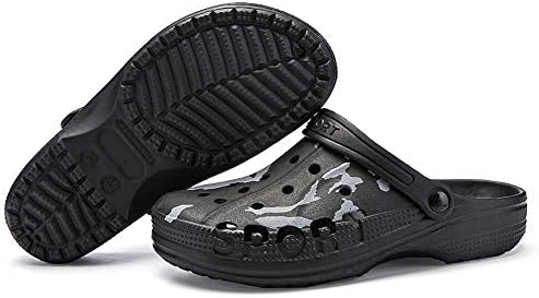 PHILDA Men's Camouflage Garden Clog Water Shoes Lightweight Slippers Anti-Slip Rubber Indoor Outdoor Mules Quick Drying Non Slip Black camo 45 | Image 2