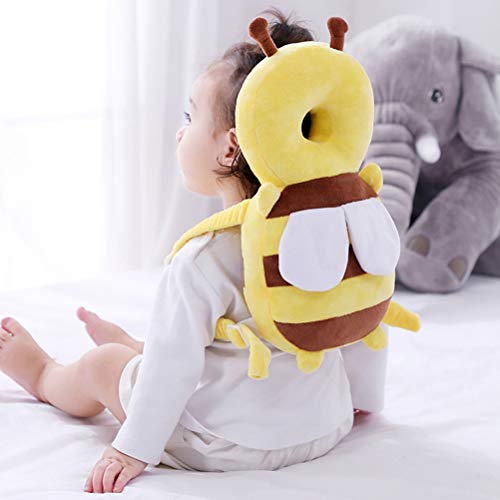 Feidoog Baby Head Protector Cushion Backpack With 3 Baby Knee Pads For Walking & Crawling,Bee thumb #3