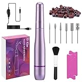 Nagelfräser, Maniküre Set Elektrisch, 19000u/Min Professionelle elektrische Nagelmaschine mit 6 Bohre für Gelnägel Maniküre Pediküre Polieren (Rosa)