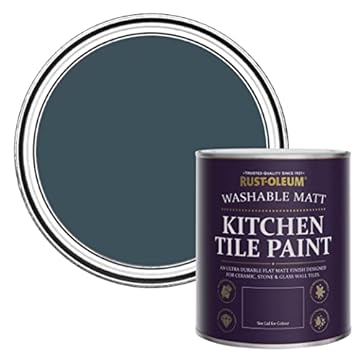 Rust-Oleum Blue water resistant Kitchen Tile Paint in Matt Finish - Evening Blue 750ml