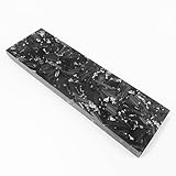 2 Stück DIY-Griffreparaturplatten – Schwarze, Marmorierte Kohlefaser Mit Folienpulver, Größen (135x40x2.5/4/8mm), Robustes, Formgepresstes Bastelmaterial(Silvery,135X40X8MM)