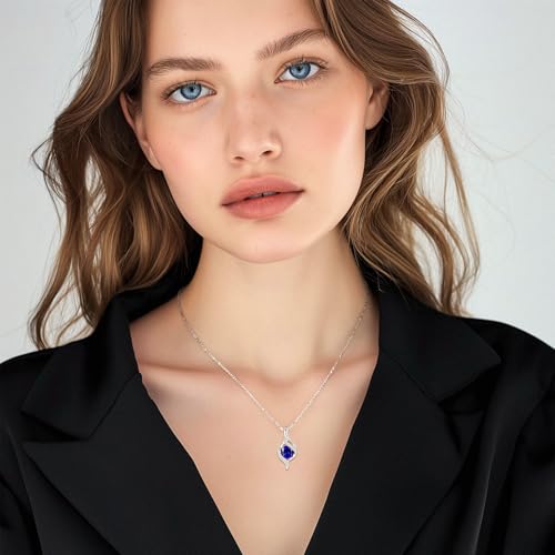 FANCIME Birthstone Necklace for Women Round Cubic Zirconia Necklace S925 Sterling Silver full Love Birthday Gifts for Mom Women3