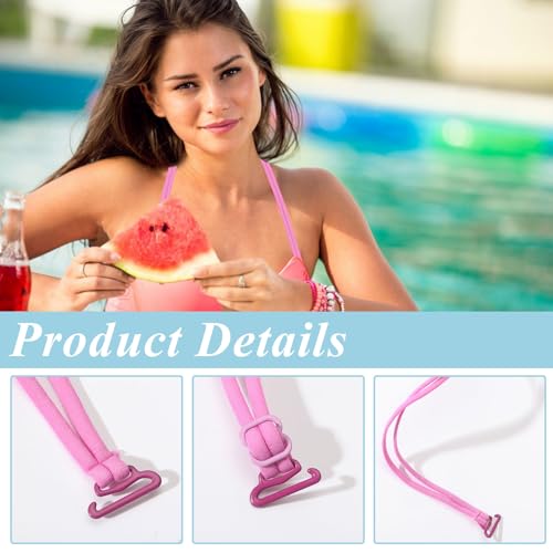 Image of FREEBLOSS 6 Pcs Halter Neck Bra Straps Replacement 6 Colors Decorative Bra Straps for Women Adjustable Halter Neck Lingerie Strap Replacement