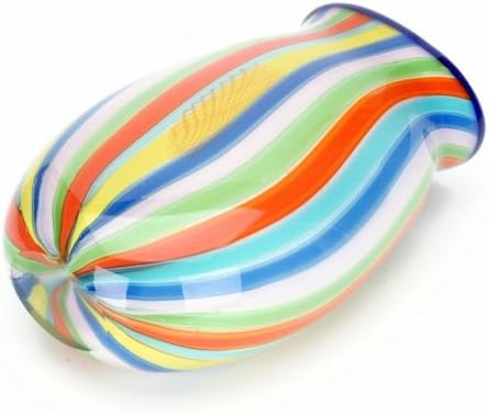 M Design Art Handcraft Rainbow Pattern Millefiori Glass Center Glass Vase [Kitchen]