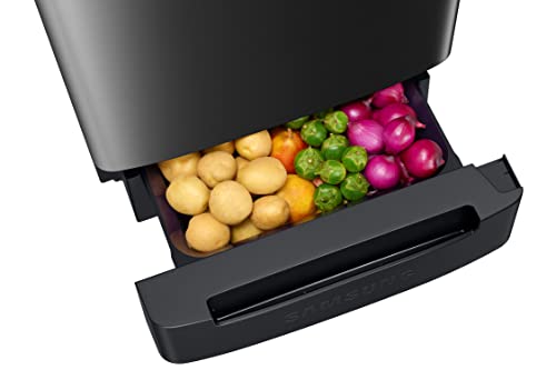 Image of Samsung 209L 3 Star Inverter Direct-Cool Single Door Digi-Touch Curd Maestro Refrigerator Appliance (RR23C2K33BX /HL,Luxe Black) Base Stand Drawer