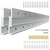 Unlumm Heavy Mirror Mounting Hardware Z Clips 30 inch French Cleat Aluminum Alloy Mirror Hanger Picture Frame Hanging Kit Heavy Duty Z Brackets for Wall Mounting Max Load 200 Lbs, 2 Pairs