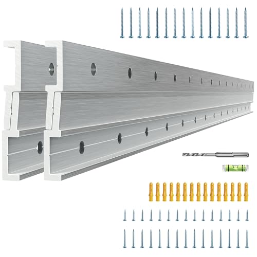 Image of Heavy Mirror Mounting Hardware Z Clips 30 inch French Cleat Aluminum Alloy Mirror Hanger Picture Frame Hanging Kit Heavy Duty Z Brackets for Wall Mounting Max Load 200 Lbs, 2 Pairs