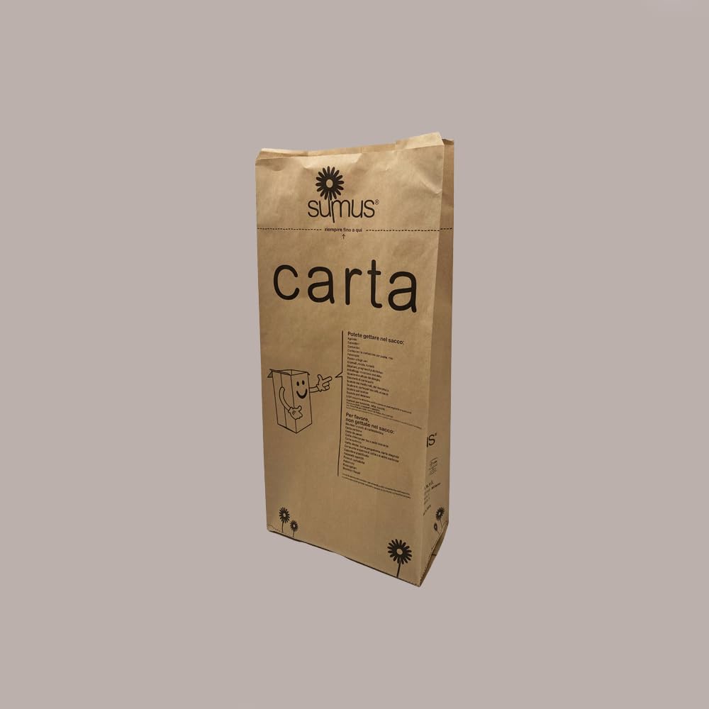 Lucgel Sacchi Carta SUMUS per Raccolta Differenziata Carta 35 Lt - 100 Pezzi -
