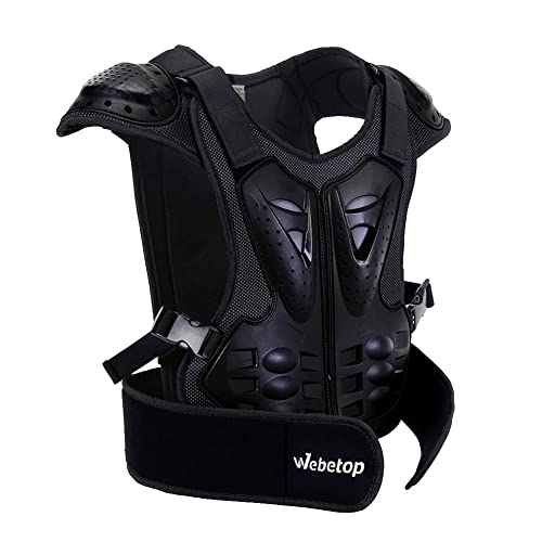 Webetop Adultos Dirt Bike Body Chest Protector Dorsal Armor Vest Engranaje Protector para Dirtbike Motocicleta de Esqui Snowboard Motocross Black Large