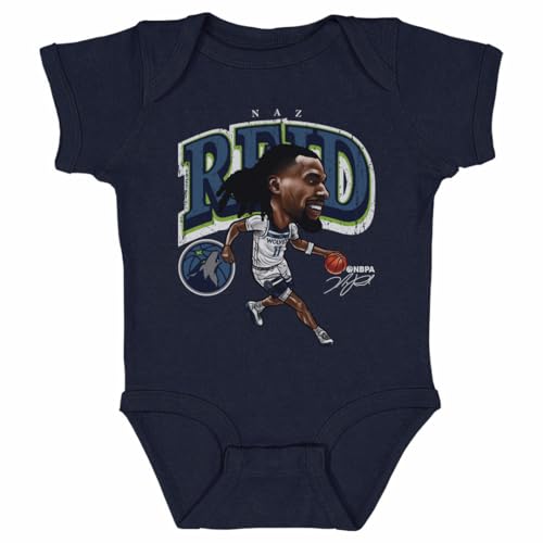 500 LEVEL Naz Reid Minnesota Timberwolves One-Piece Infant Bodysuit - Naz Reid Minnesota Timberwolves Cartoon WHT (Navy, 6M)