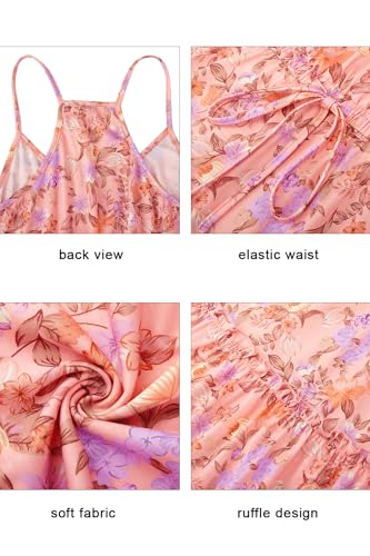 Image of Newshows Women's Summer Casual Dress Cute A Line Ruffle Hem Flattering Fit Beach Vacation Sundress